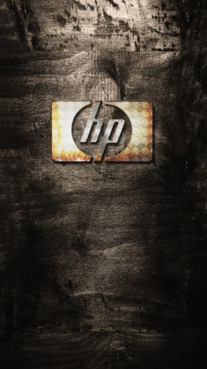 HP rusted metal logo-old wooden desk 2.jpg