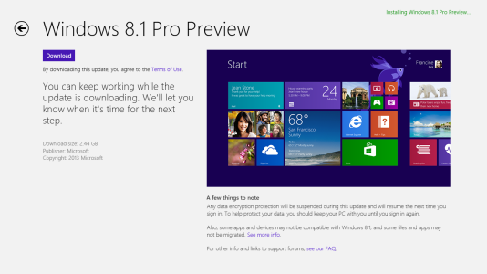 Windows 8.1 Pro Preview Installation Page.png
