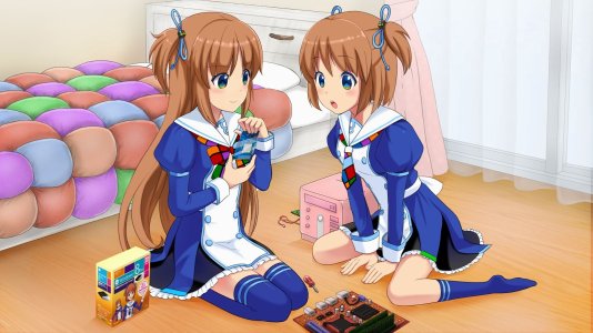 blue_eyes brown_hair long_hair madobe_ai madobe_yuu microsoft short_hair socks tagme thighhighs .jpg