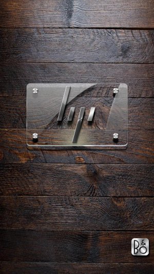 HP and B&O metal logo on glass- old wooden background.jpg